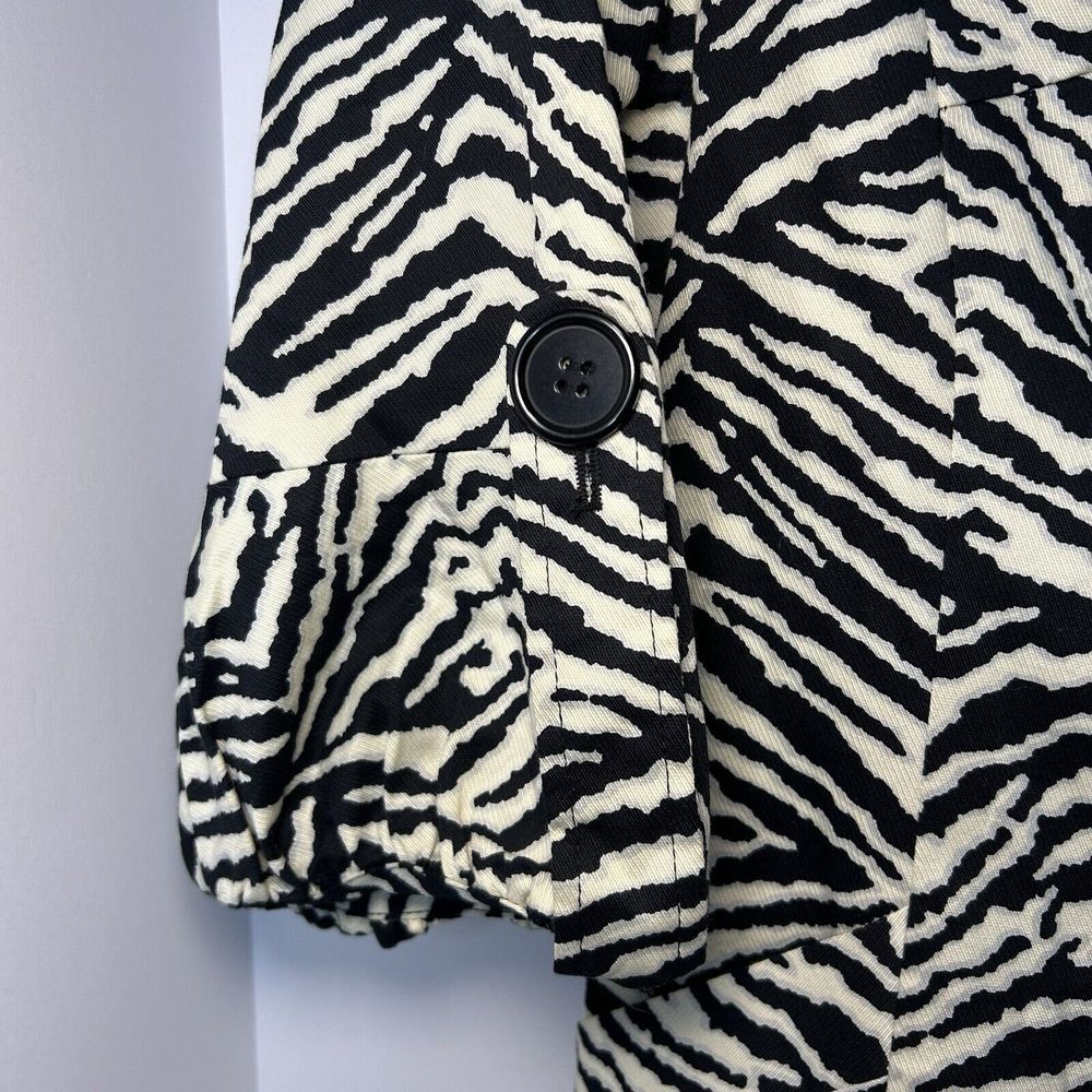 Emma James Jacket Womens Size 8 Black White Zebra Print Coat - Picture 4 of 5